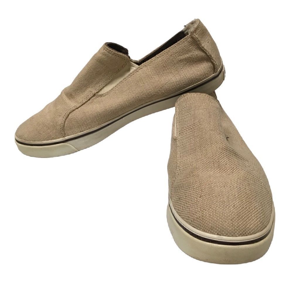 ‎UGG tan canvas slide on loafers 11